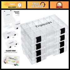 3600 Tackle Trays - Plastic Storage Organizer Box with Removable Dividers - Fish