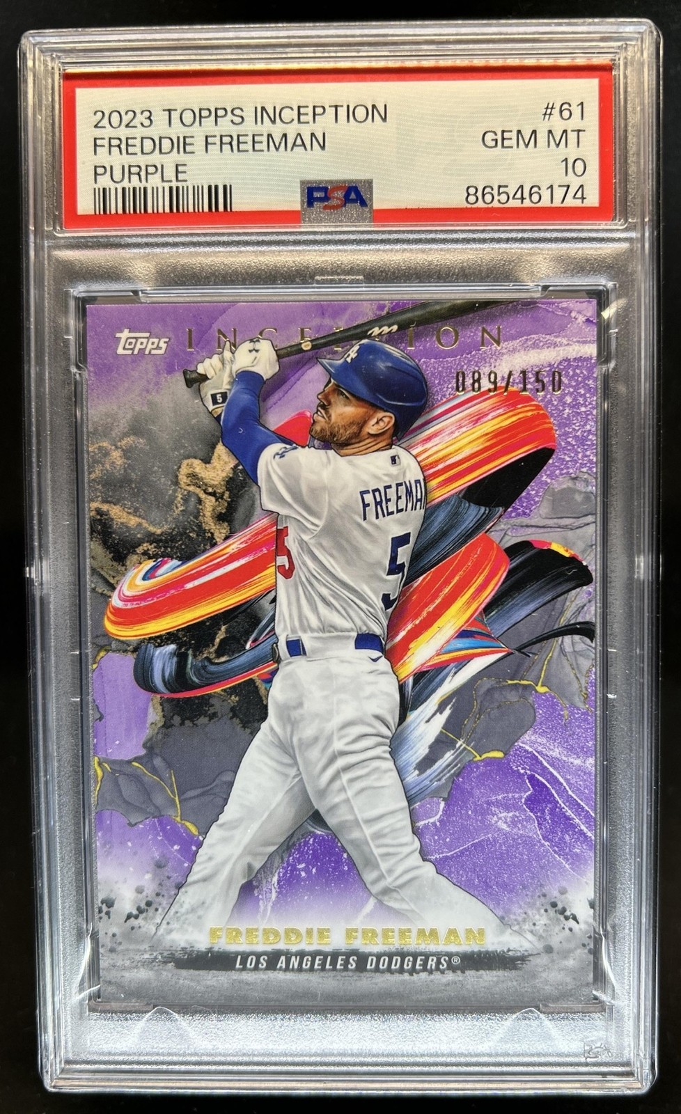 2023 Topps Inception Freddie Freeman Purple #/150 Dodgers PSA 10 GEM MINT