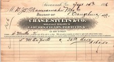 1896 Savannah GA Liquor/Tobacco Wholesale Dealer Billhead