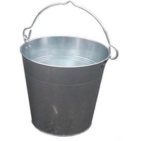 Ohne Marke Verzinkter Metalleimer 7 L Grau 25 Cm Ø 25 Cm 2405002 Ohne Deckel