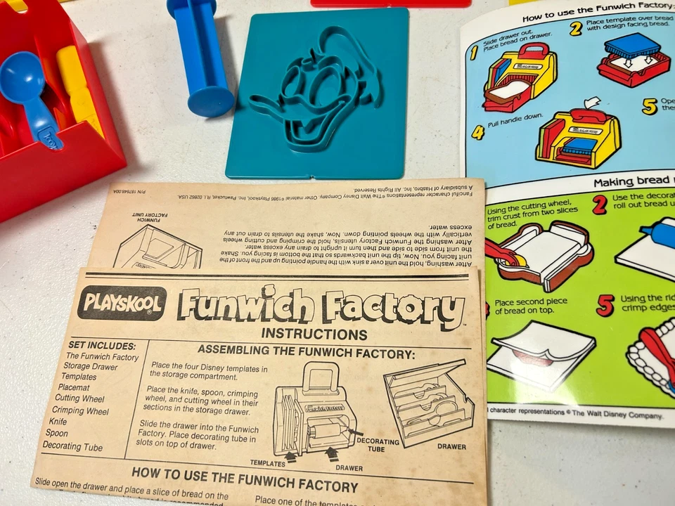 Máquina divertida de sándwich Disney Playskool Funwich Factory 1986 vintage Foto 4 de 4