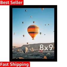 Classic 8x9 Shatter-Resistant Black Frame - Ideal for Home & Office Display
