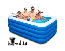 YUEPOOL 79" Inflatable Pool - Large Family Blow Up Rectangular Pool