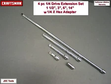 CRAFTSMAN TOOLS 5 pc 1/4 drive ratchet wrench socket extension set  4