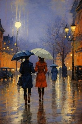 Number 6 Romantic Couple, Angelita Hawke, Wall Decor Art Print Poster 14'' x 11''