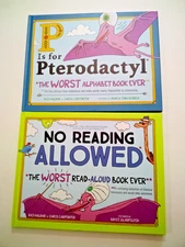 Lot of 2 Raj Haldar HC Picture Books: P is for Pterodactyl & No Reading Allowed
