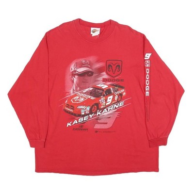 WINNERS CIRCLE Herren 2XL Rot Kasey Kahne Rennsport Grafik Langarm T-Shirt
