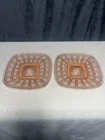 Vintage Pink Depression Imperial Beaded Block Plates (7 3/4”)￼