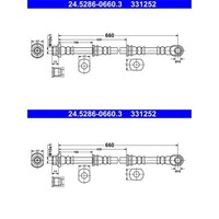 2X Ate BremsschlÄUche Vorne Passend FüR Mitsubishi Pajero | 24.5286-0660.3