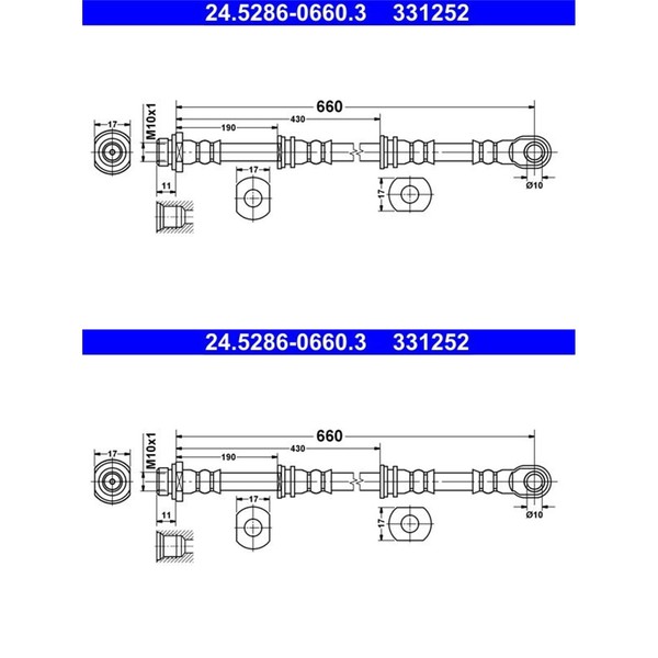 2X Ate BremsschlÄUche Vorne Passend FüR Mitsubishi Pajero | 24.5286-0660.3-image