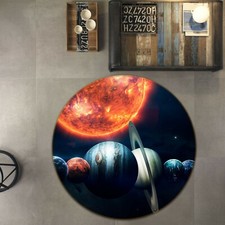 3D Planet Galaxy Round NAO5790 Game Rug Mat Elegant Photo Carpet Mat Fay