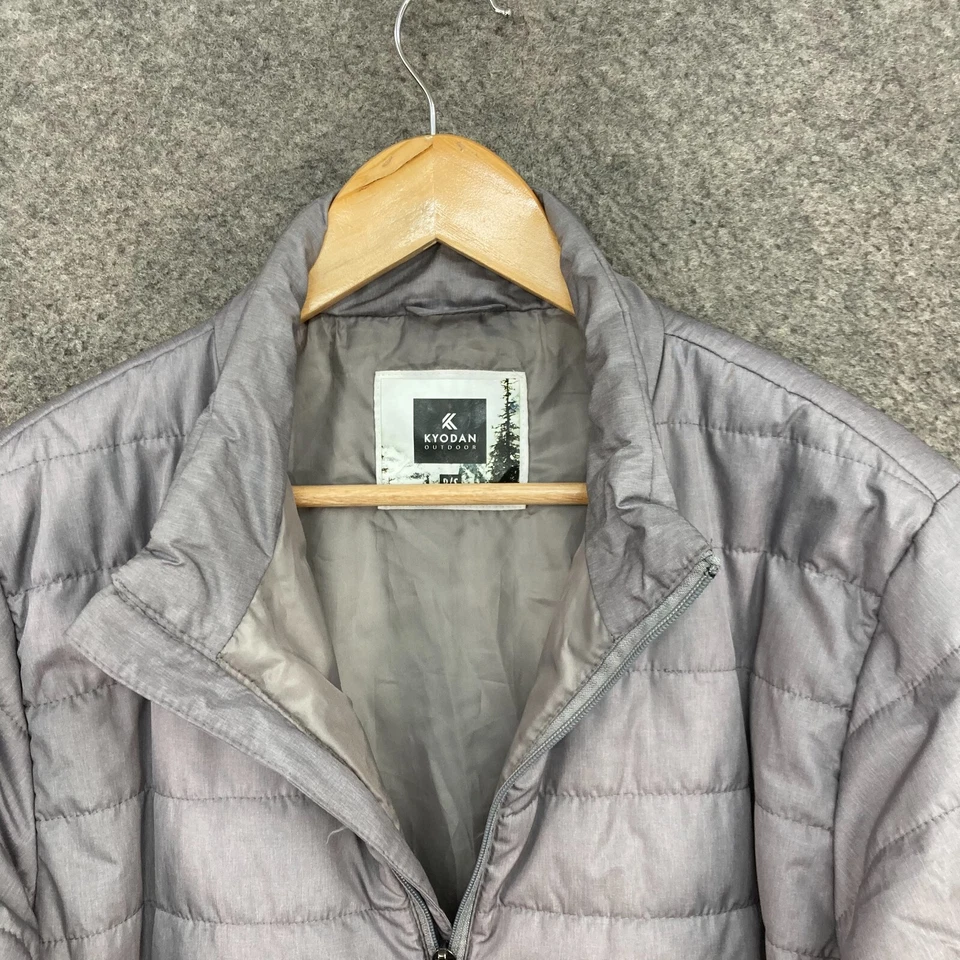Chaqueta Kyodan Para Hombre Pequeña Gris Acolchada Bolsillos con Cremallera Aislada Exterior Invierno A1006 Foto 4 de 4