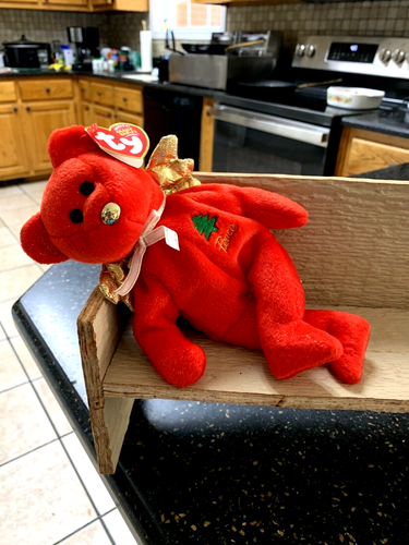 Ty 2003 Beanie Baby GESCHENK, Der Bär (rote Version) Markenzeichen exklusiv, MWMT Vintage - Bild 11 von 13