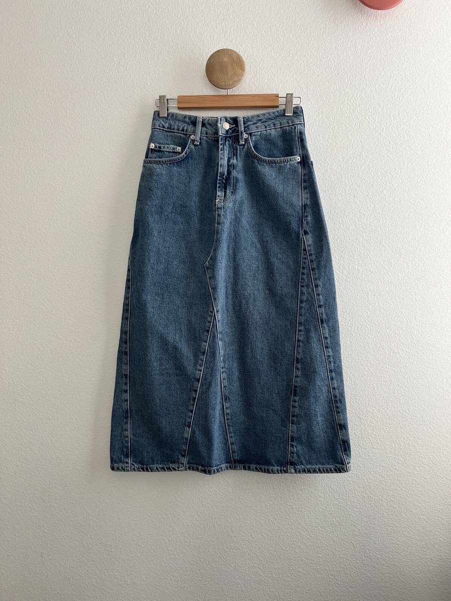 Topshop Long Denim Skirt NEW NWT Size