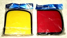 2 NIB Bazic Brand 24 CD Holders 1 Red 1 Yellow Item #3601 Made in China