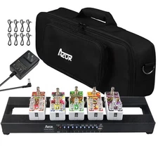 AZOR Pedalboard Built-in 9 Outputs Power Supply Pedal Board Guitar Parts And Bag