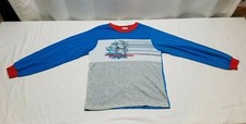Vintage Blue Roaring Angels Fighter Jet Pajamas Top Long Sleeve Shirt Carters LG