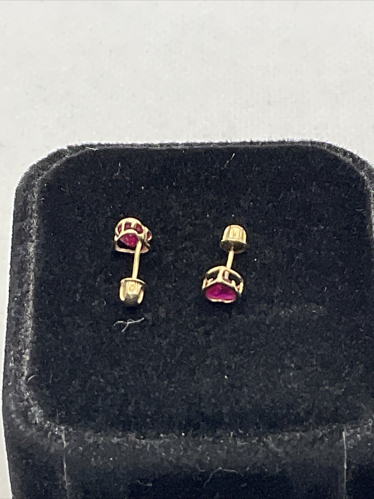 CUTE Solid 14K Yellow Gold Created Ruby HEART Sha… - image 16