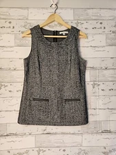Cabi Womens Top Medium Gray Zipper Accents