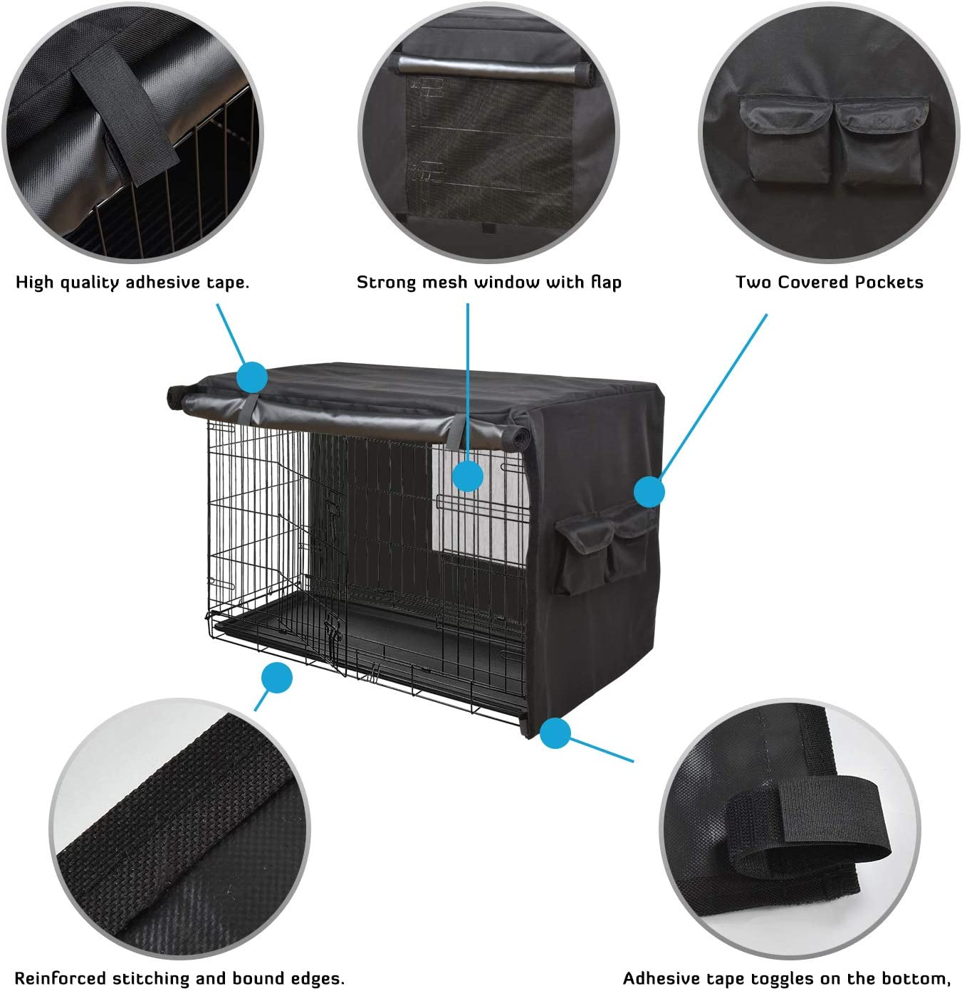 Dog Crate Cover 42 Inch Dog Kennel Cover for Large Dog, Heavy Duty