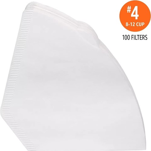 Numero 4 Filtri Caffè a Cono per Caffettiere 8-12 Tazze, Bianco, 100 Pezzi - Foto 2 di 6