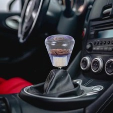 50mm Jdm Clear Brown Real Flowers Diamond Shape Manual Car Gear Shift Knob