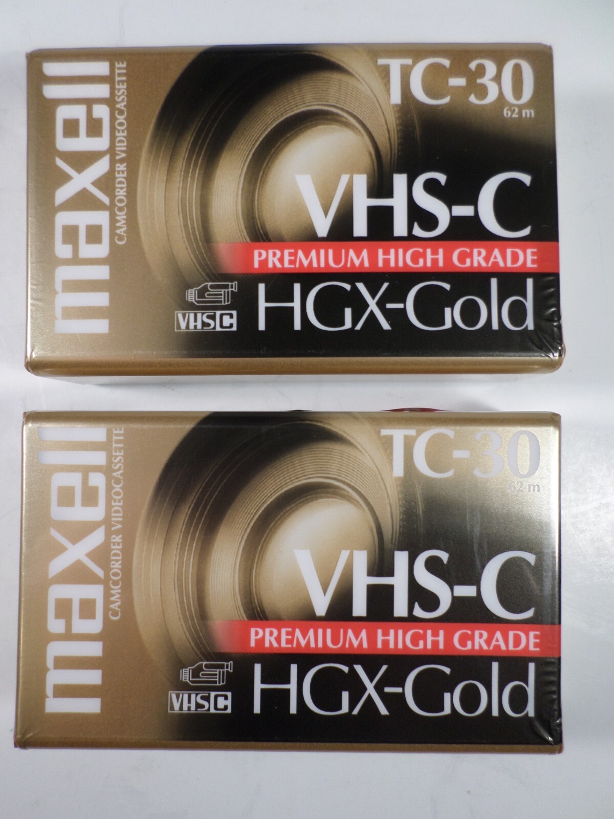 Maxell Camcorder Video Tape VHS-C HGX-Gold TC-30 Premium High Grade 2 Pc lot-image