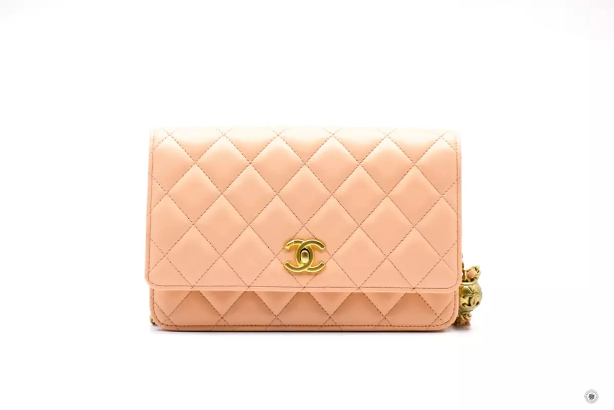 Chanel AP1450B02916 Wallet ON Chain Woc With Golden Ball Beige