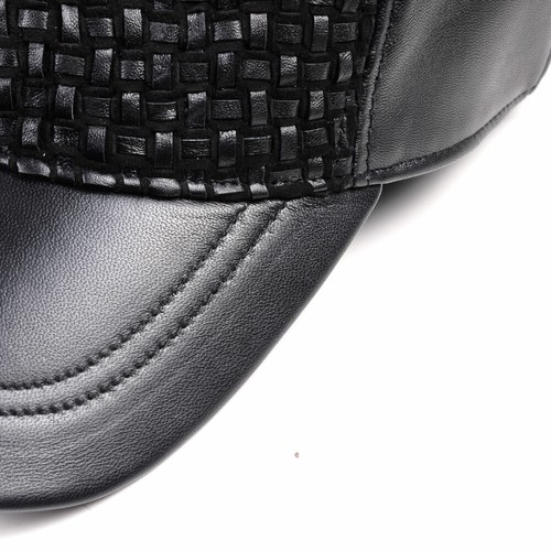 Damen Herren Echtleder Gewebtes Leder Unisex Baseball Golf Armee Mützen/Hüte - Bild 8 von 11