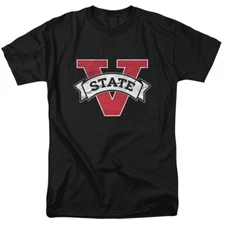 Valdosta State University Adult T-Shirt Distressed Primary, Black, S-5XL