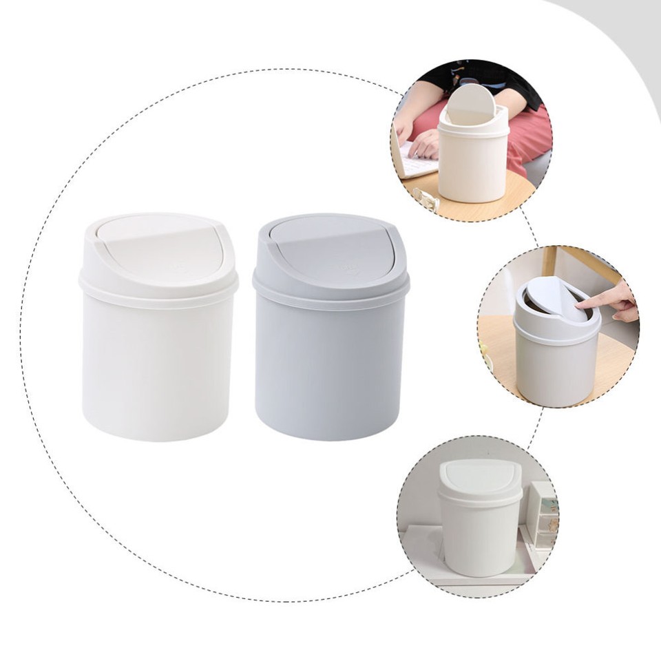 2pcs Delicate Bedroom Waste Paper Bin Trash Can Desktop Garbage Can eBay