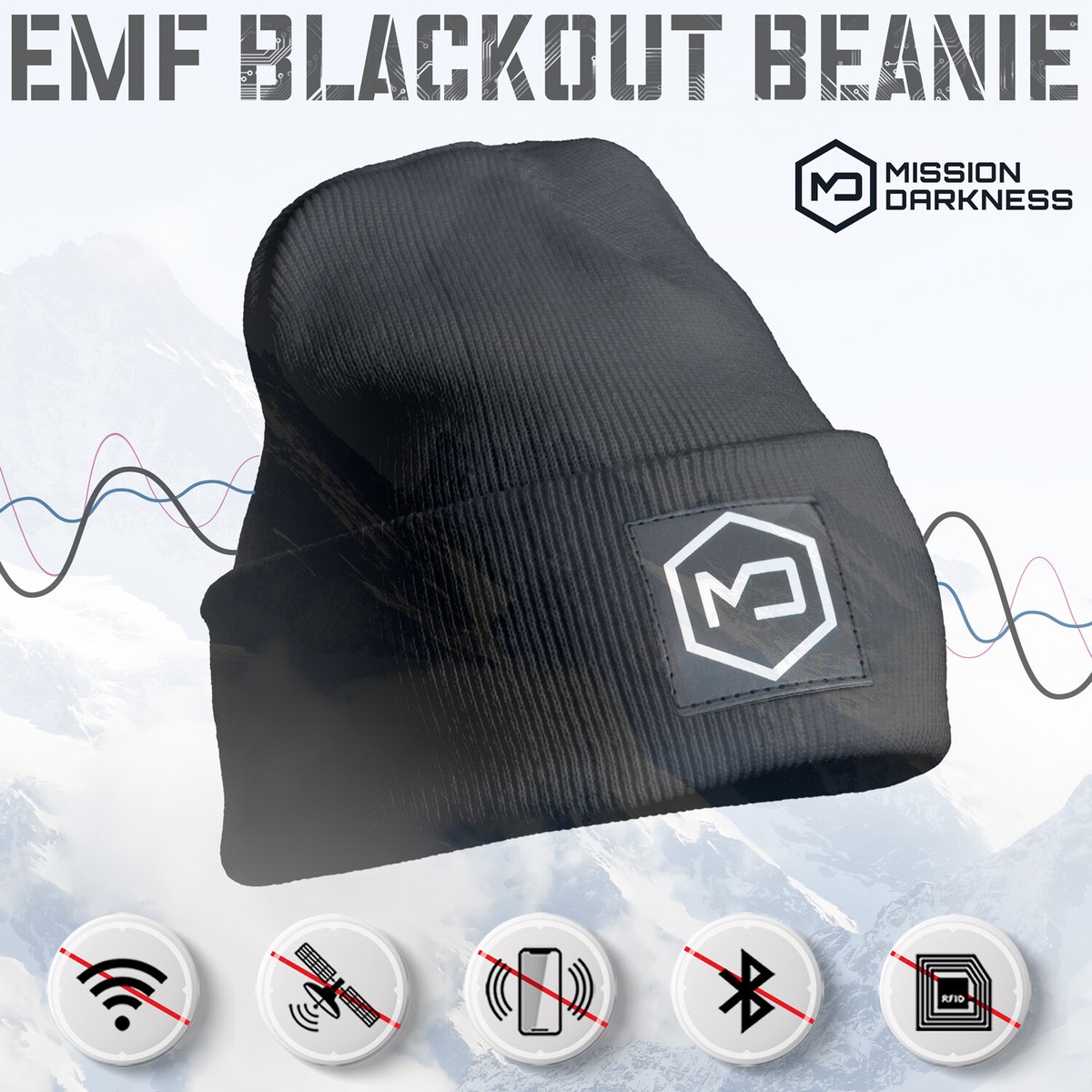 Mission Darkness EMF Blackout Beanie Discreet EMF Shielding Universal  Size