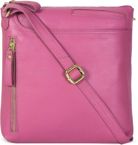 Leather Crossbody Bags for Women - Trendy Ladies Sling Handbags - Smooth Pink