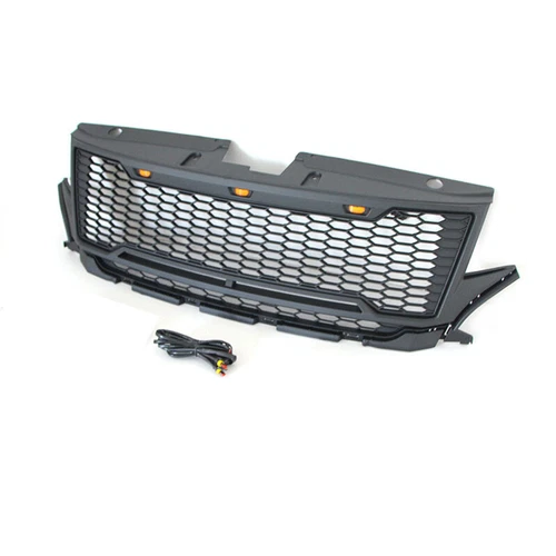 Black Front Grille Fits For 2011 -2014 Edge Upper Grill Bumper With LED Light - Picture 4 of 6