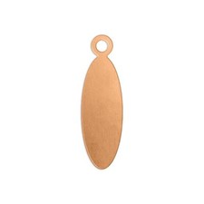 ImpressArt Tag, Oval w/ Ring, 5/8", Copper, Premium Metal Stamping Discs, 24 pc