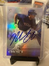 MICHAEL CHOICE 2014 BOWMAN PLATINUM AUTO IP SIGNED TEXAS RANGERS A'S RC #91