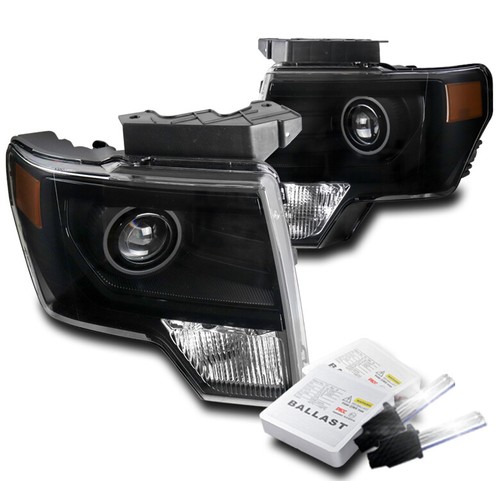 FOR 09-14 FORD F-150 F150 PICKUP BLACK PROJECTOR HEADLIGHT HEADLAMP W/8000K HID - Bild 1 von 4
