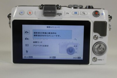 Olympus PEN Lite E-PL3 12.3MP Digital Camera White Lens Set Used