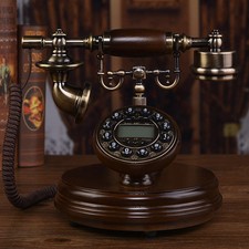 Metal wood European Luxury Antique phone Retro Vintage corded telephone F038