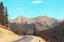 Down Eastern Slope Monarch Pass Mt Aetna Monarch CO Vintage Chrome Post Card