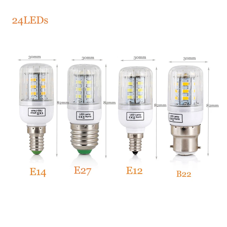 E27 E14 E12 B22 LED Corn Bulb 5730 SMD Light Corn Lamp Incandescent 20W - 160W - Image 3 of 4