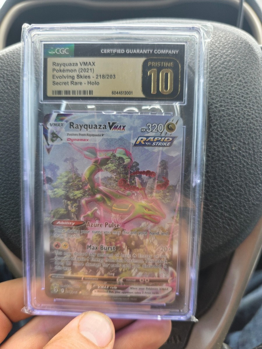 Pristine 10 Rayquaza VMAX (Alt Art Secret) 218/203 SWSH07 Evolving