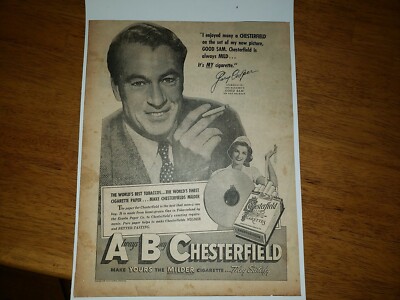 sam's cigarettes Gary Cooper Good Sam 1948 Chesterfield Cigarettes Advertisement