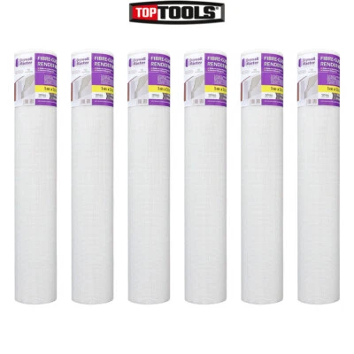 Fibreglass Rendering Render Mesh 50sqm 160g/m2 4x4 mm Drywall Master Pack of 6 - Image 1 of 4