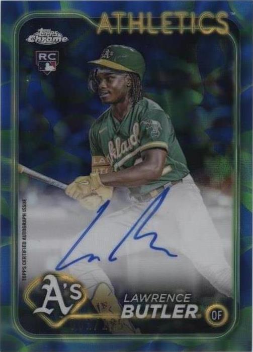 2024 Topps Chrome Update Series - Rookie Autographs Blue & Green Lava Lamp Refractor #RA-LBU Lawrence Butler /125 (AU, RC)