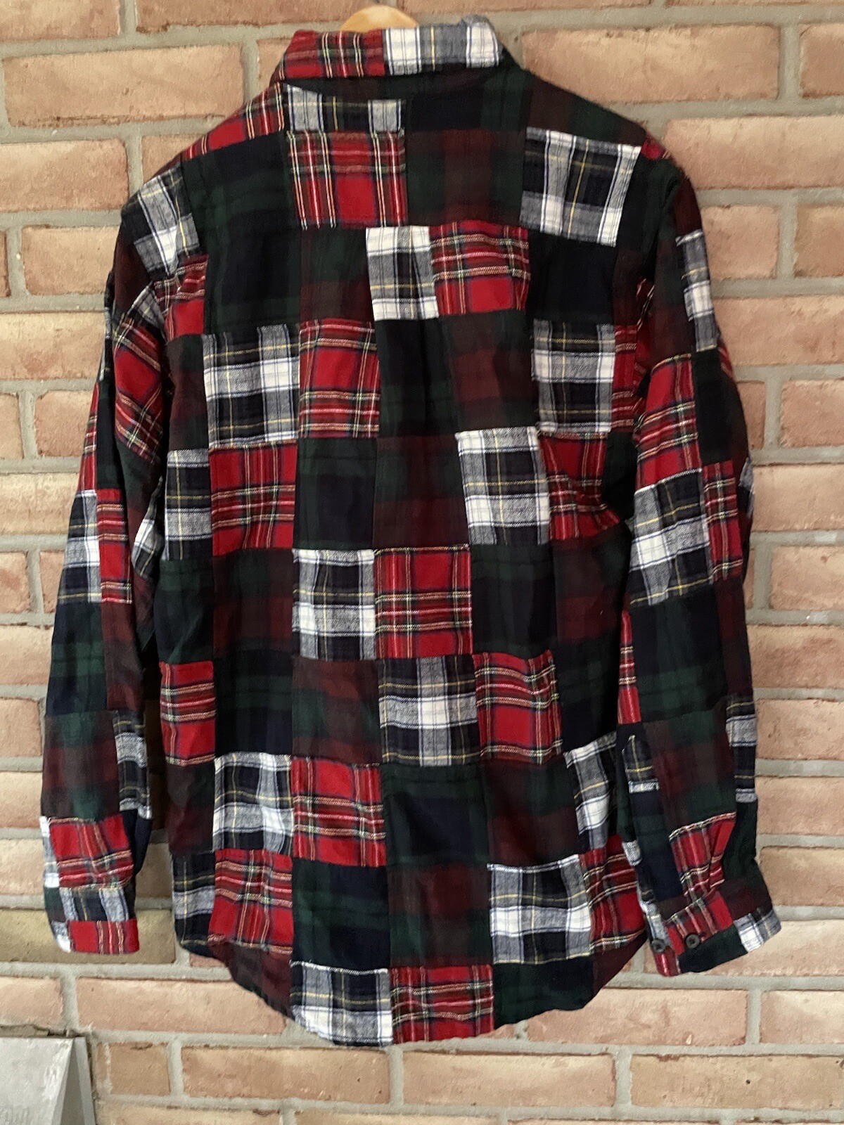 LL Bean Men’s Flannel Plaid Patchwork Button Shir… - image 3