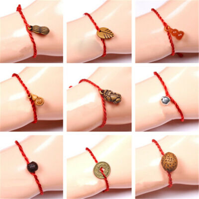 5pcs Chinese Feng Shui Women Lucky Red String Rope Woven