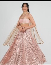 New Presenting Georgette Lehenga Choli And Peach Dupatta For Party Wear