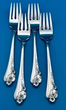 4 Oneida SOUTHERN GARDEN Salad Dessert Forks 6 7/8" Silverplate Flatware