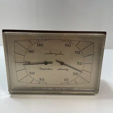 Vintage Air Guide Desk Barometer Temperature Humidity Gauge Mid Century Modern